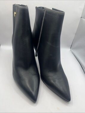 Nine West Black Pointed Toe Leather Ankle Booties